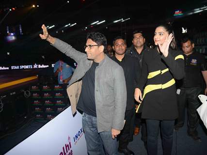 Sonam Kapoor and Ram Madhvan at Pro Kabaddi in Delhi