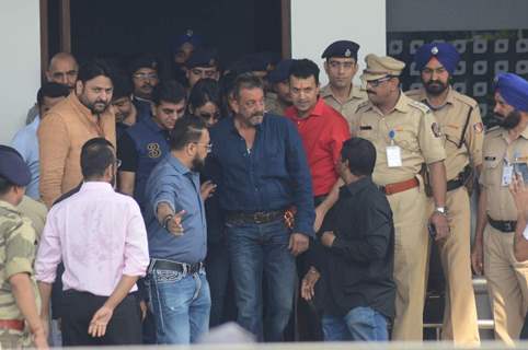 Sanjay Dutt Arrives at Mumbai Airport