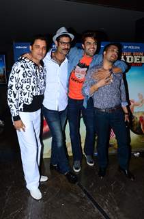 Ganesh Hegde and Mika Singh with Manish and Sikander at Special Screening of 'Tere Bin Laden 2'