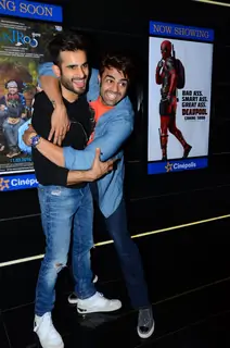 Karan Tacker and Manish Paul at Special Screening of 'Tere Bin Laden: Dead or Alive'