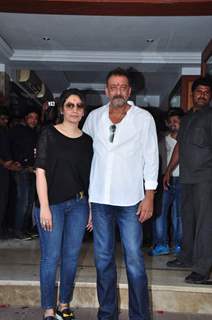 Sanjay Dutt at Home post release from Yerwada Jail