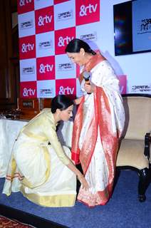 Amrita Rao Seek Blessings from Deepti Naval at Launch of &TV's 'Meri Awaaz Hi Pehchaan Hai'