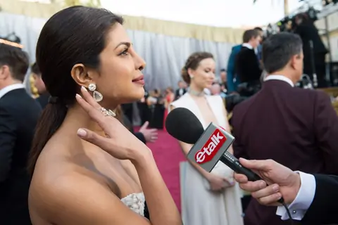 Priyanka Chopra snaped during an interview at Oscar Awards 201