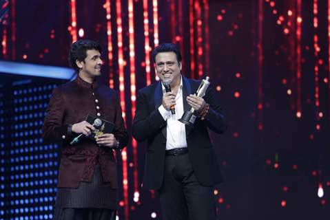 Govinda interacts with the audience at Mirchi Music Awards 2016