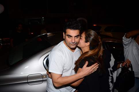 Arbaaz Khan and Amrita Arora Snapped at Olive Post attending dinner of her parent's anniversary