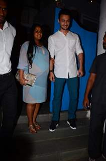 Arpita Khan and Aayush Sharma Snapped at Olive Post dinner of Malaika's parent's anniversary