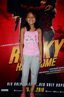 Child actress Diya Chalwad at Rocky Handsome Trailer Launch