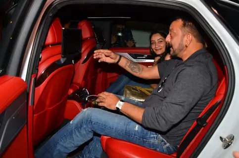 Sanjay Dutt and Manyata Dutt attends Dinner at Rajkumar Hirani's Residence