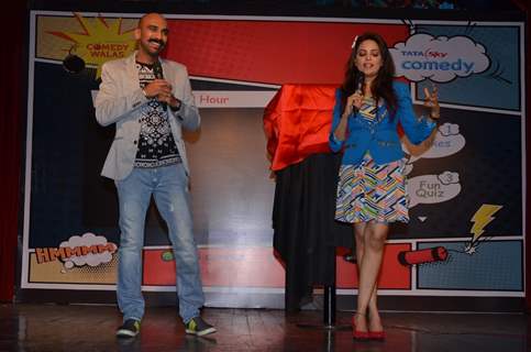 Comedian Sahil Khattar and Sugandha  Mishra at Tata Sky's Comedy Channel Launch