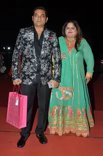 Singer Abhijeet Bhattacharya with Wife at Awdesh Dixit's Indore Bash