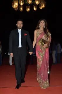 Raj Kundra and Shilpa Shetty at Awdesh Dixit's Indore Bash