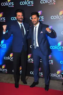 Anil Kapor and Varun Dhawan at Colors TV's Red Carpet Event