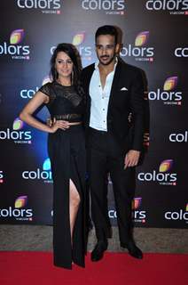 Anita Hassanandani with husband Rohit Reddy at Colors TV's Red Carpet Event