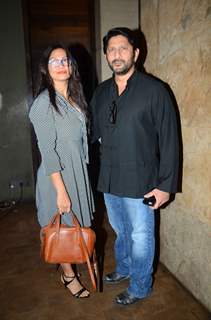 Arshad Warsi with Wife at Screening of Kapoor & Sons