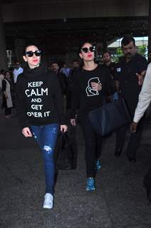 Karisma Kapoor and Kareena Kapoor Snapped at Airport