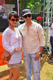 Nisha Rawal and Karan Mehra at Meet Bros Holi Celebrations