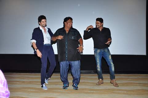 Raqesh Bpat shakes a leg with Ganesh Acharya at Special Screening of Marathi film 'Vrundavan'