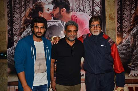 Amitabh Bachchan, Arjun Kapoor with R Balki at Special Screening of 'Ki and Ka'