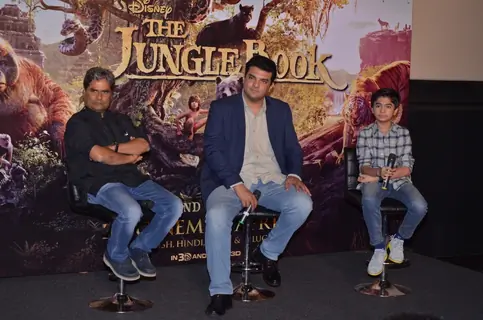 Siddharth Roy Kapur and Vishal Bharadwaj at Neel Sethi's International Tour for The Jungle Book