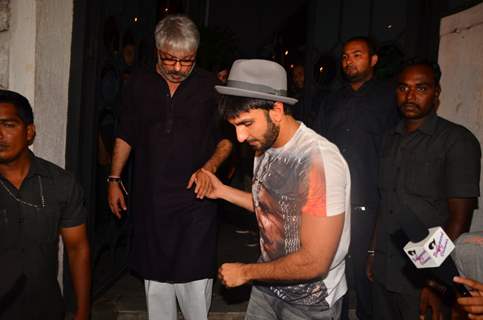 Ranveer Singh with Sanjay Leela Bhansali at a Party for Winning National Award