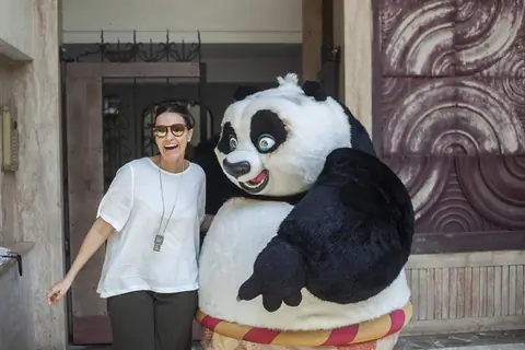 Neha Dhupia Meets Kung Fu Panda's PO