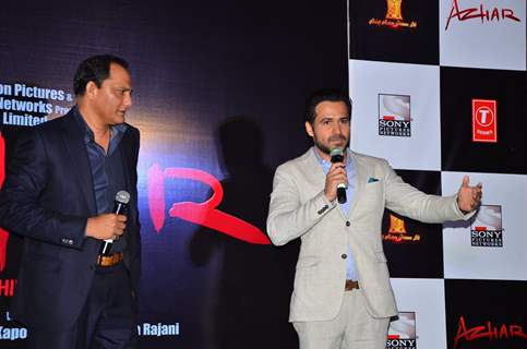 Emraan Hashmi interacts with the audience at Azhar Trailer Launch