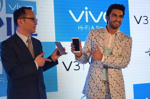 VIVO Brand Ambassador Ranveer Singh at Launch of  V3 and V3 Max phone