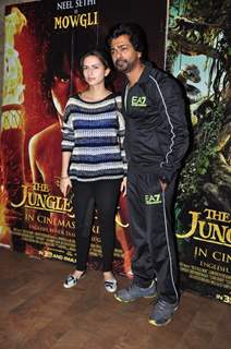 Nikhil Dwivedi with wife Gauri Pandit at Special Screening of 'The Jungle Book'