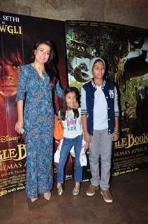 Mini Mathur with her children at Special Screening of 'The Jungle Book'