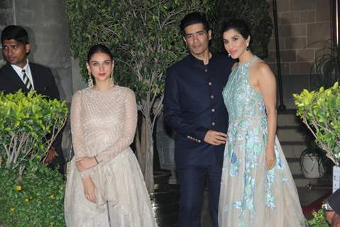 Manish Malhotra, Aditi Rao Hyadri and Sophie Choudry attend Prince William and Kate Dinner Party