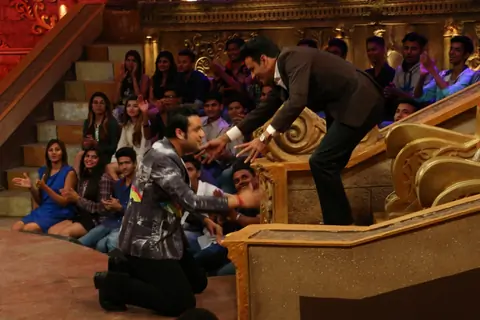Manoj Bajpayee and Krushna Abhishek at Promotions of 'Traffic' on Comedy Nights Bachao