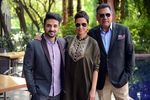 Vir Das, Neha Dhupia and Boman Irani at Press Meet of 'Santa Banta Pvt. Ltd.'