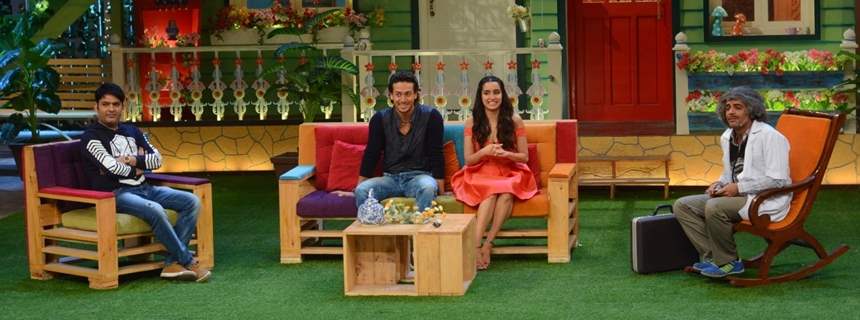 Baaghi Promotions: Tiger & Shraddha with host of 'The Kapil Sharma Show' Kapil & Sunil Grover
