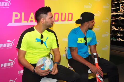 Yuvraj Singh and Football Player Robin Singh at Puma Promotional Event