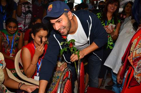 Varun Dhawan meets Blind Girls at an NGO