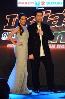 Karan Johar and Malaika Arora Khan at the Launch Of the show 'India's Got Talent'