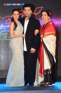 Karan Johar, Malaika Arora Khan and Kirron Kher at the Launch Of the show 'India's Got Talent'