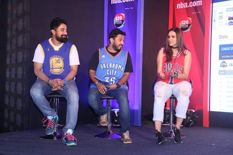 Neha Dhupia and Rannvijay Singh at Launch of NBA.com