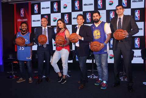 Neha Dhupia and Rannvijay Singh at Launch of NBA.com