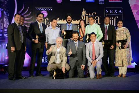 Anil Kapoor and Farhan Akhtar at the Press Meet of 'IIFA'