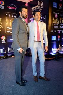 Anil Kapoor and Farhan Akhtar at the Press Meet of 'IIFA'