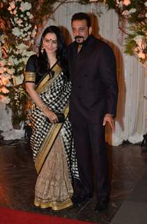 Sanjay Dutt and Bipasha Basu grace the Wedding Reception of Karan Singh and Bipasha Basu.