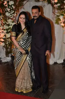 Sanjay Dutt and Bipasha Basu grace the Wedding Reception of Karan Singh and Bipasha Basu.