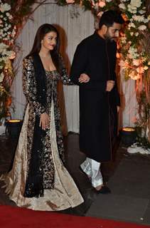 Abhishek Bachchan and Aishwarya Rai Bachchan at Karan - Bipasha's Star Studded Wedding Reception