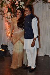 Amitabh Bachchan and Tabu at Karan - Bipasha's Star Studded Wedding Reception