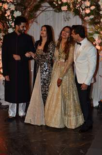 Abhishek Bachchan and Aishwarya Rai Bachchan at Karan - Bipasha's Star Studded Wedding Reception