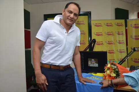 Mohammad Azharuddin at Radio Mirchi's Studio