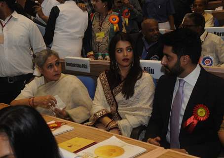 Abhishek Bachchan, Jaya Bachchan and Aishwarya Rai Bachchan at National Award Ceremony