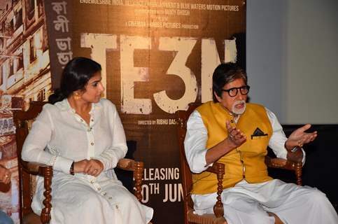 Amitabh Bachchan and Vidya Balan at Trailer Launch of 'TE3N'