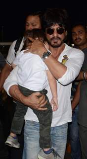 Shah Rukh Khan with his son Abram at Airport
